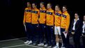 GRONINGEN - De eerste dag van het Daviscup Qualifiers duel tussen Nederland en Zwitserland in Martiniplaza. De winnaar van de ontmoeting plaatst zich voor groepsfase van de Daviscup Final. (VLNR Jean-Julien Rojer, Wesley Koolhof, Gijs Brouwer, Botic van de Zandschulp, Tallon Griekspoor en coach Paul Haarhuis. ANP SANDER KONING