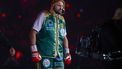 Britain's Tyson Fury (L) arrives to fight Cameroonian-French Francis Ngannou during their heavyweight boxing match in Riyadh early on October 29, 2023. 
Fayez NURELDINE / AFP