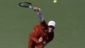 Italy's Jannik Sinner serves to Czech Republic’s Vit Kopriva during their men's singles first round tennis match on day three of the US Open tennis tournament at the USTA Billie Jean King National Tennis Center in New York City, on August 26, 2025. 
TIMOTHY A. CLARY / AFP