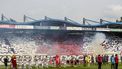 TILBURG - Line up met vuurwerk tijdens de Nederlandse finale van de play-offs voor promotie en degradatie tussen Willem II en Telstar in het Koning Willem II Stadion op 1 juni 2025 in Tilburg, Nederland. ANP BART STOUTJESDIJK