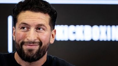 AMSTERDAM - Jamal Ben Saddik staat de pers te woord in aanloop naar het honderdste evenement van kickboksorganisatie Glory. Het grote jubileumevenement in Ahoy is dit jaar met een dag ingekort. ANP KOEN VAN WEEL