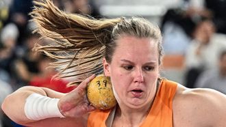 Netherlands' Jessica Schilder competes in the women's shot put final during the Indoor World Athletics Championships in Nanjing, in eastern China’s Jiangsu province, on March 21, 2025. 
Pedro Pardo / AFP