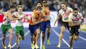 BIRMINGHAM - (l-r) Jonas Phijffers, Terrence Agard in actie op de 4x400 relay bij de mannen tijdens de slotdag van de EK atletiek. IRIS VAN DEN BROEK / ANP
