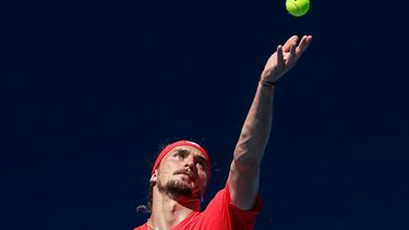 Germany's Alexander Zverev serves against USA's Tommy Paul during their men's singles quarterfinal match on day ten of the Australian Open tennis tournament in Melbourne on January 21, 2025. 
Adrian Dennis / AFP