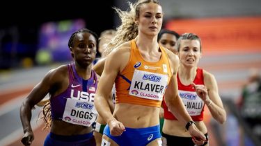 GLASGOW - Lieke Klaver in actie tijdens de 400 meter op de eerste dag van wereldkampioenschappen indooratletiek in Schotland. ANP ROBIN VAN LONKHUIJSEN