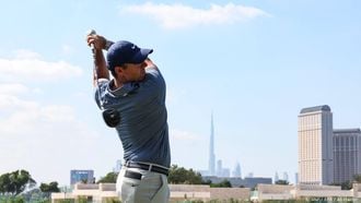 epa12658796 Rory McIlroy of Northern Ireland in action during the final round of Dubai Invitational 2026 European Tour Golf tournament at Dubai Creek Golf Club in Dubai, United Arab Emirates, 18 January 2026.  EPA/ALI HAIDER