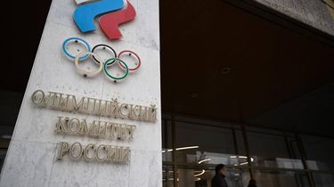 A view of the Russian Olympic Committee (ROC) headquarters in Moscow on March 29, 2023. The Kremlin on March 29, 2023 said it would defend its athletes, a day after Olympic chiefs recommended they compete as individuals under a neutral flag with no links to the military. Russia's Olympic Committee called the IOC criteria 