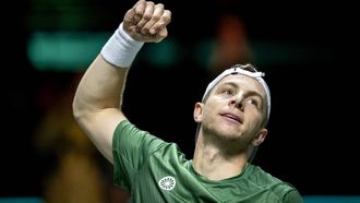 ROTTERDAM - Tallon Griekspoor (NED) na de gewonnen wedstrijd tegen Matteo Berrettini (ITA) op de derde dag van het ABN AMRO Open tennistoernooi in Ahoy. ANP SANDER KONING