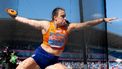 BIRMINGHAM - Jorinde van Klinken in actie op de kwalificatie discuswerpen tijdens derde dag van de EK atletiek. IRIS VAN DEN BROEK / ANP