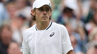 epa11466914 Alex de Minaur of Australia looks on after winning his Men's Singles 4th round match against Arthur Fils of France at the Wimbledon Championships, Wimbledon, Britain, 08 July 2024.  EPA/ADAM VAUGHAN  EDITORIAL USE ONLY