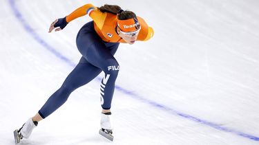 MILAAN - Suzanne Schulting tijdens een training in het Milano Speed Skating Stadium. De langebaanschaatsers bereiden zich voor op hun deelname aan de Olympische Winterspelen. SEM VAN DER WAL / ANP