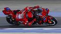 Ducati Lenovo's Spanish rider Marc Marquez races during the Qatar MotoGP Grand Prix at the Lusail International Circuit in Lusail, north of Doha, on April 13, 2025. 
Karim JAAFAR / AFP