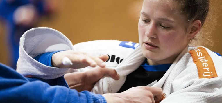 ARNHEM - Judoka Joanne van Lieshout tijdens een training op Papendal. De Nederlandse judokaselectie traint in aanloop naar het EK Judo in Tbilisi. FREEK VAN DEN BERGH / ANP