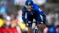 Groupama-FDJ team's French rider Lenny Martinez cycles during the prologue of the Tour of Romandie UCI cycling World tour, a 2.28 km time trial from Payerne to Payerne, on April 23, 2024. 
Fabrice COFFRINI / AFP