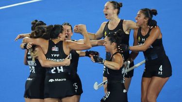 epa13195596 Players of Argentina react during Semi Final Women match Belgium vs Argentina of the FIH Hockey World Cup 2026 in Wavre, Belgium, 27 August 2026.  EPA/OLIVIER HOSLET