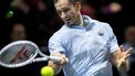ROTTERDAM - Daniil Medvedev (RUS) in actie tegen Mattia Bellucci (ITA) op de derde dag van het ABN AMRO Open tennistoernooi in Ahoy. ANP SANDER KONING
