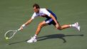 2023-08-11 13:48:22 epa10795697 Daniil Medvedev of Russia in action against Alex De Minaur of Australia during the men's quarter-final match at the 2023 National Bank Open tennis tournament in Toronto, Canada, 11 August 2023.  EPA/EDUARDO LIMA