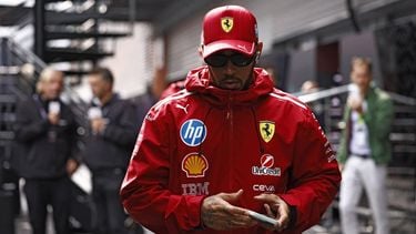 Ferrari's British driver Lewis Hamilton arrives ahead of the start of the Formula One Belgian Grand Prix at the Spa-Francorchamps circuit in Spa, on July 27, 2025. 
SIMON WOHLFAHRT / AFP