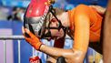 PARIJS - Wielrenner Lorena Wiebes na afloop van de wegrace wielrennen vrouwen op de Olympische Spelen. ANP ROBIN VAN LONKHUIJSEN