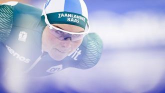 HEERENVEEN - Marijke Groenewoud in actie op de 1500 meter voor vrouwen tijdens de eerste dag van het NK afstanden in Thialf. Voor de Nederlandse rijders en rijdsters is dit toernooi een belangrijke tussenstop onderweg naar het WK afstanden in Hamar. ANP SEM VAN DER WAL