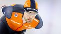 HAMAR - Chris Huizinga (Nederland) tijdens de 10.000 meter mannen op de laatste dag van het WK afstanden in het Noorse Hamar. ANP SEM VAN DER WAL