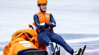 MILAAN - Suzanne Schulting tijdens een shorttrack training in het Milano Ice Skating Area. ROBIN VAN LONKHUIJSEN / ANP