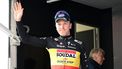 2023-05-21 17:06:59 Soudal Quick-Step's Tim Merlier waves on the podium after winning the sixth stage of the 