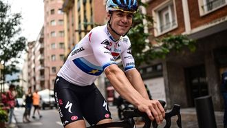 2023-06-29 12:35:27 Soudal  Quick-Step's Dutch rider Fabio Jakobsen cycles during a training session, on June 29, 2023, two days prior to the start of the 110th edition of the Tour de France cycling race, in Bilbao, in northern Spain. 
Marco BERTORELLO / AFP