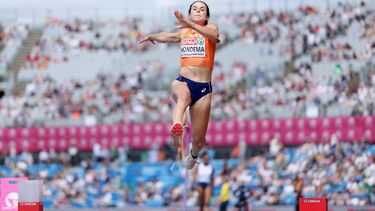 epa13171261 Pauline Hondema of the Netherlands competes in the Women's Long Jump qualifications at the European Athletics Championships Birmingham 2026, in Birmingham, Britain, 15 August 2026.  EPA/ADAM VAUGHAN