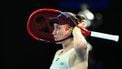 epa12694240 Elena Rybakina of Kazakhstan gestures during the Women’s Singles final match against Aryna Sabalenka of Belarus at the Australian Open tennis tournament in Melbourne, Australia, 31 January 2026.  EPA/JOEL CARRETT AUSTRALIA AND NEW ZEALAND OUT