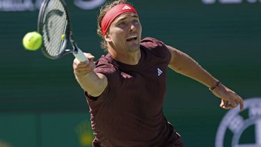 epa11948055 Alexander Zverev of Germany in action against Tallon Griekspoor of the Netherlands during the BNP Paribas Open tennis tournament in Indian Wells, California, USA, 07 March 2025.  EPA/JOHN G. MABANGLO