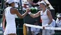 Winner Germany's Laura Siegemund (R) shakes hands with US player Madison Keys during their women's singles third round tennis match on the fifth day of the 2025 Wimbledon Championships at The All England Lawn Tennis and Croquet Club in Wimbledon, southwest London, on July 4, 2025. 
Kirill KUDRYAVTSEV / AFP