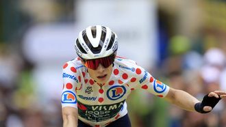 epa11487895 Danish rider Jonas Vingegaard of Team Visma Lease a Bike crosses the finish line of the 19th stage of the 2024 Tour de France cycling race over 144km from Embrun to Isola 2000, France, 19 July 2024.  EPA/GUILLAUME HORCAJUELO