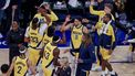 epa12129791 The Indiana Pacers celebrate after defeating the New York Knicks during game two of the NBA Eastern Conference finals between the Indiana Pacers and the New York Knicks at Madison Square Garden in New York, New York, USA, 23 May 2025.  EPA/JUSTIN LANE  SHUTTERSTOCK OUT