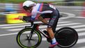 Slovakia's Lukas Kubis competes in the men's cycling road individual time trial during the Tokyo 2020 Olympic Games at the Fuji International Speedway in Oyama, Japan, on July 28, 2021.  
Greg Baker / AFP