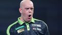 epa12610412 Michael van Gerwen of the Netherlands gestures as he plays against Ireland’s William O'Connor during his second round World Darts Championships match at Alexandra Palace in London, Britain, 23 December 2025. The sporting event runs from 11 December 2025 to 03 January 2026.  EPA/ANDY RAIN