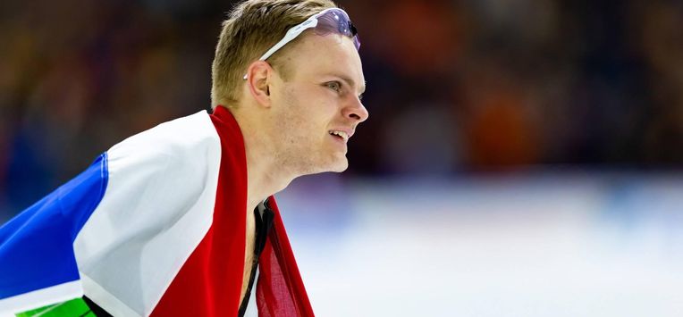 HEERENVEEN - Janno Botman in actie op de 1000 meter sprint tijdens de tweede en laatste dag van het NK Allround & Sprint. IRIS VAN DEN BROEK / ANP