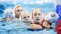PARIJS - Nederlandse waterpolosters reageren na het verliezen van de halve finale tussen Nederland en Spanje van het waterpolotoernooi op de Olympische Spelen. ANP REMKO DE WAAL