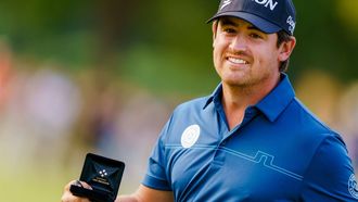 CROMVOIRT - Darius van Driel eindigt als beste Nederlander op een gedeelde vierde plaats op de laatste dag van het KLM Open. De 101e editie van het internationale golftoernooi werd voor de eerste keer gespeeld op de golfbaan Bernardus Golf. ANP MARCO DE SWART